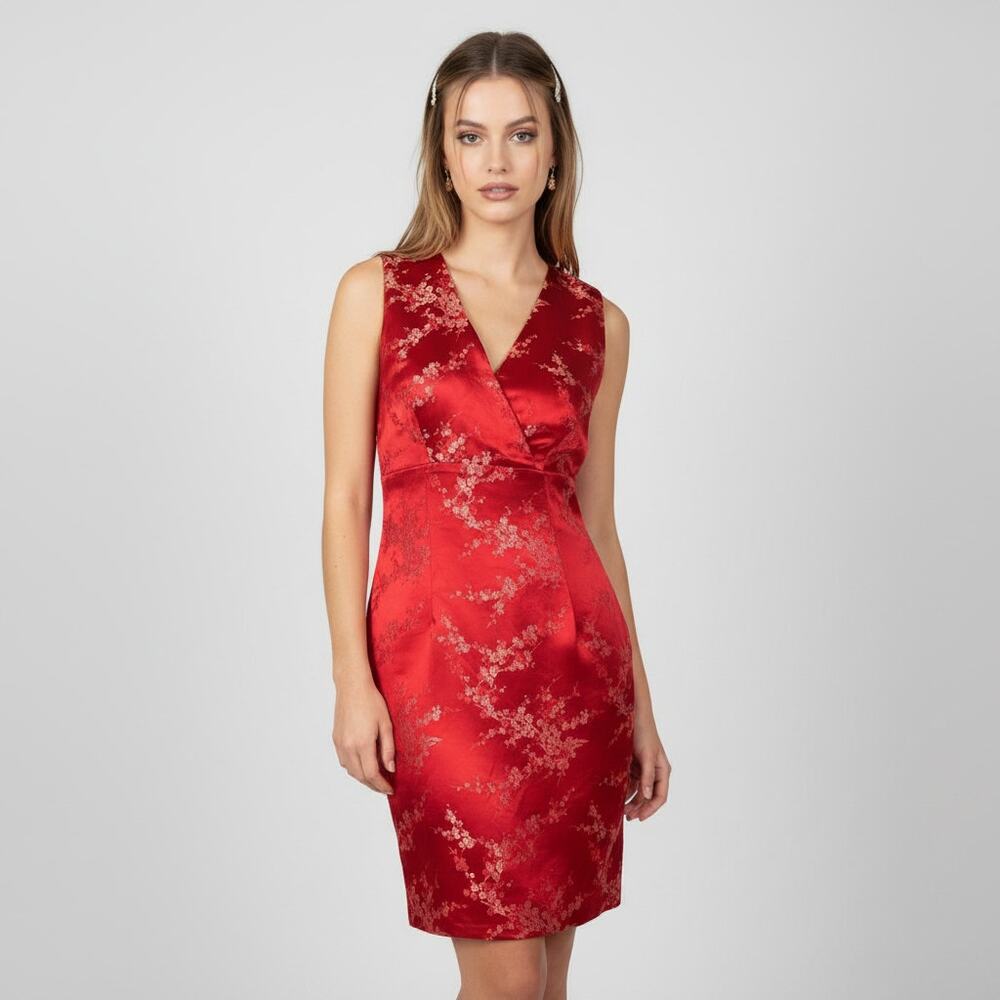 Vintage Moda International Red Silk Blend Dress
